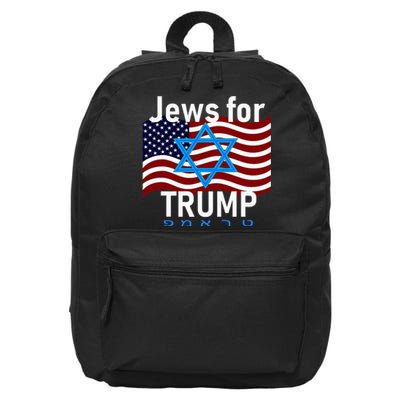 Jews For Trump American Flag Star Of David Hebrew 16 in Basic Backpack