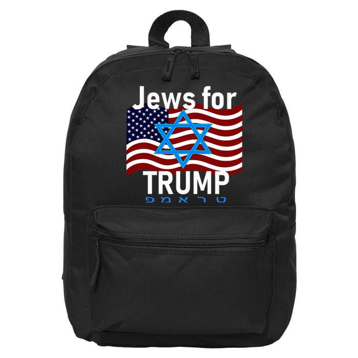 Jews For Trump American Flag Star Of David Hebrew 16 in Basic Backpack