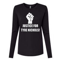 Justice For Tyre Nichols Protest Fist Womens Cotton Relaxed Long Sleeve T-Shirt