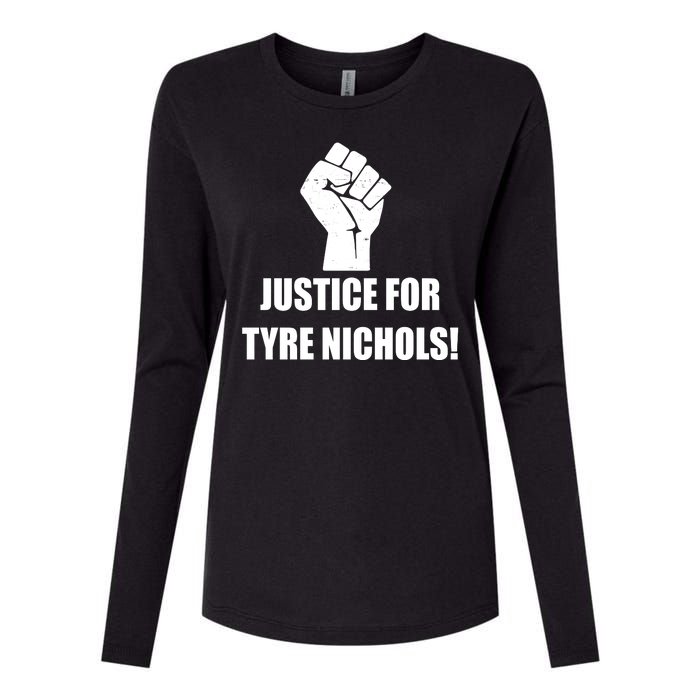 Justice For Tyre Nichols Protest Fist Womens Cotton Relaxed Long Sleeve T-Shirt