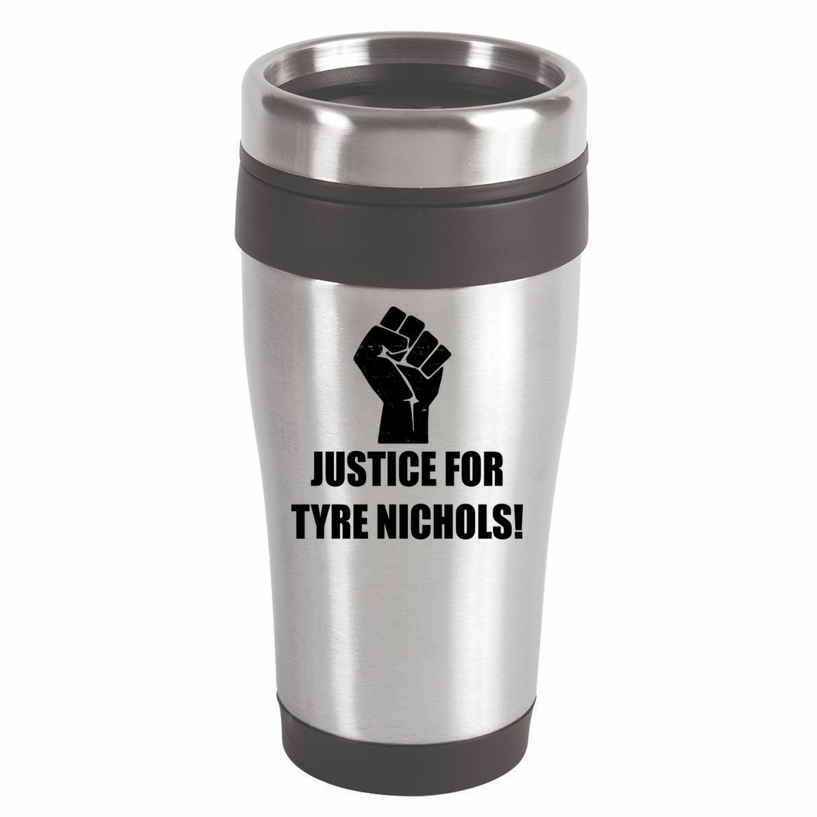 Justice For Tyre Nichols Protest Fist 16oz Travel Tumbler