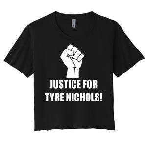 Justice For Tyre Nichols Protest Fist Women's Crop Top Tee