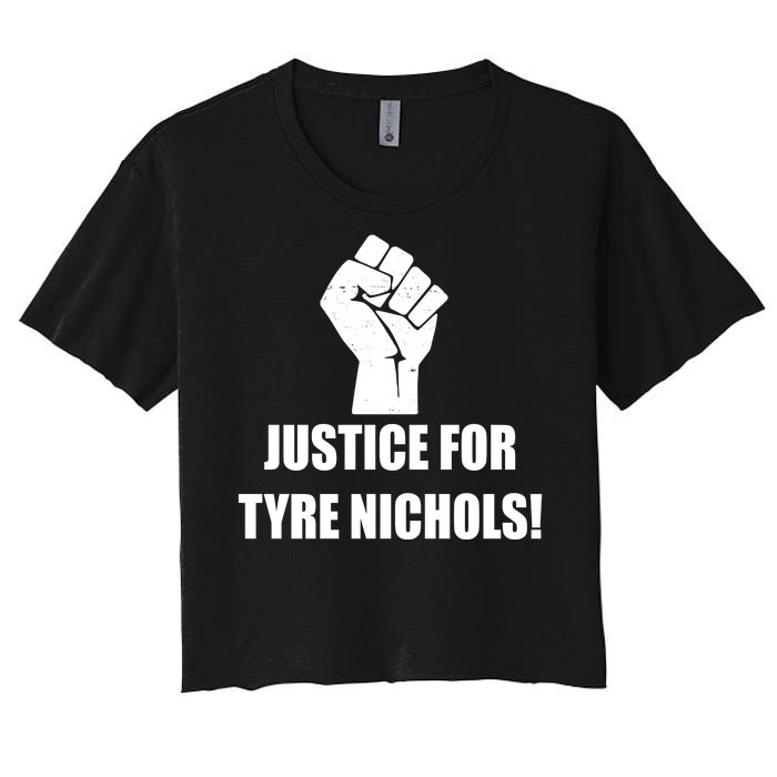 Justice For Tyre Nichols Protest Fist Women's Crop Top Tee