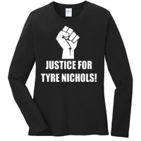 Justice For Tyre Nichols Protest Fist Ladies Long Sleeve Shirt