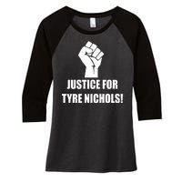 Justice For Tyre Nichols Protest Fist Women's Tri-Blend 3/4-Sleeve Raglan Shirt