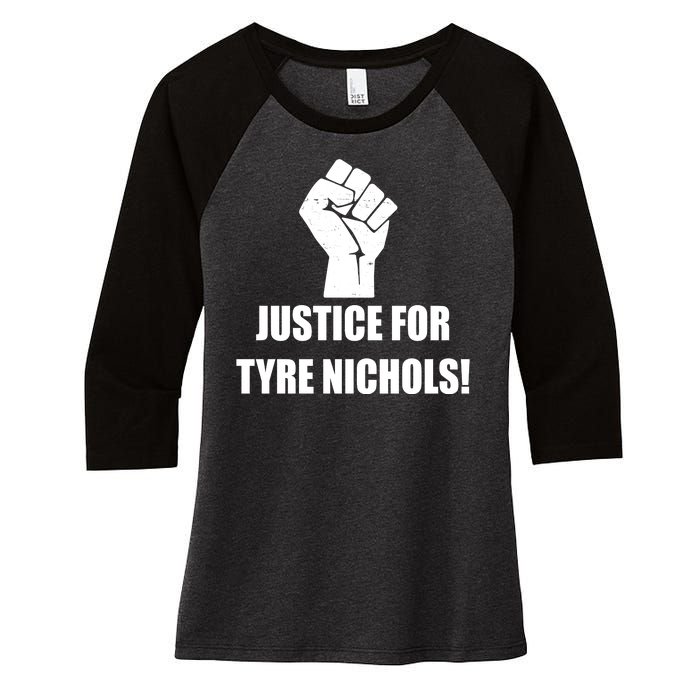 Justice For Tyre Nichols Protest Fist Women's Tri-Blend 3/4-Sleeve Raglan Shirt