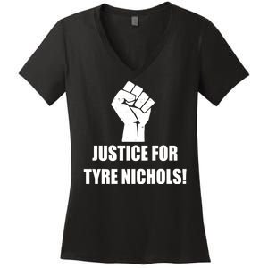 Justice For Tyre Nichols Protest Fist Women's V-Neck T-Shirt