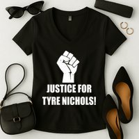 Justice For Tyre Nichols Protest Fist Women's V-Neck T-Shirt