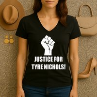 Justice For Tyre Nichols Protest Fist Women's V-Neck T-Shirt