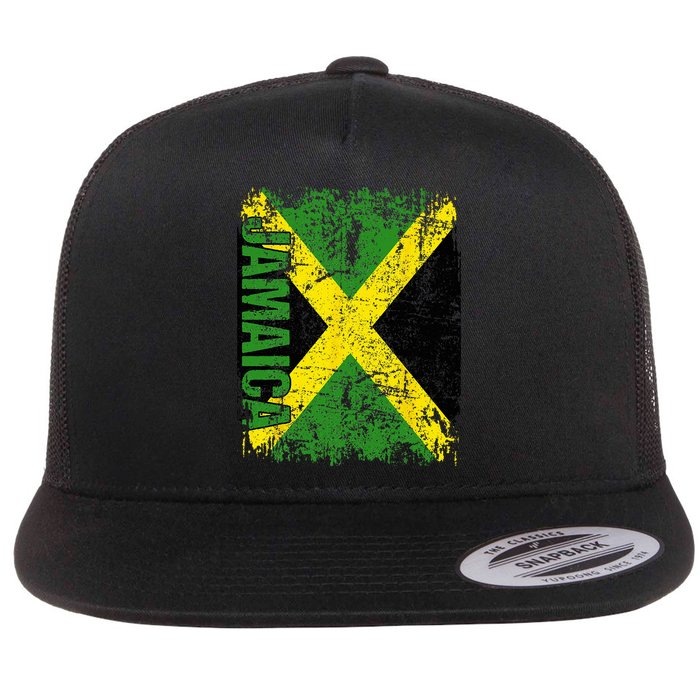 JAMAICA Flag Vintage Distressed JAMAICA Flatbill Hat