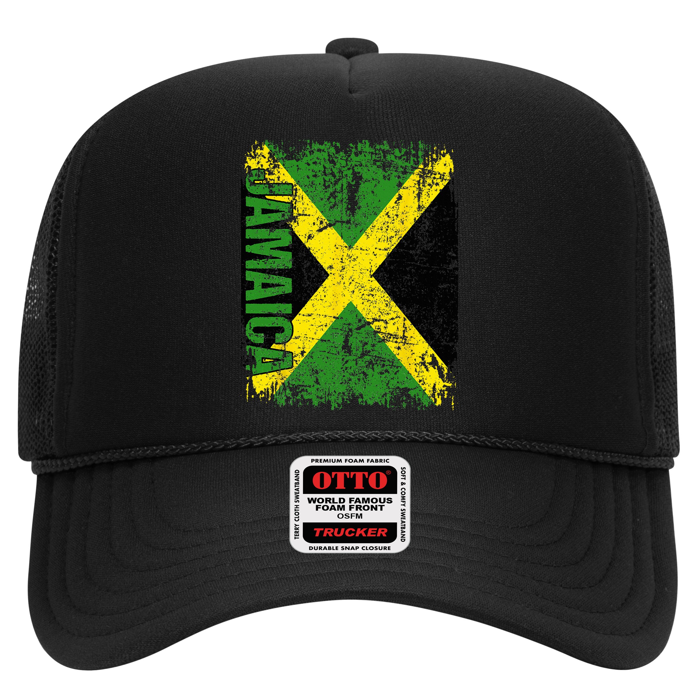 JAMAICA Flag Vintage Distressed JAMAICA Trucker Hat