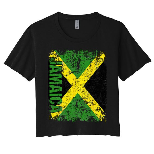 JAMAICA Flag Vintage Distressed JAMAICA Crop Top
