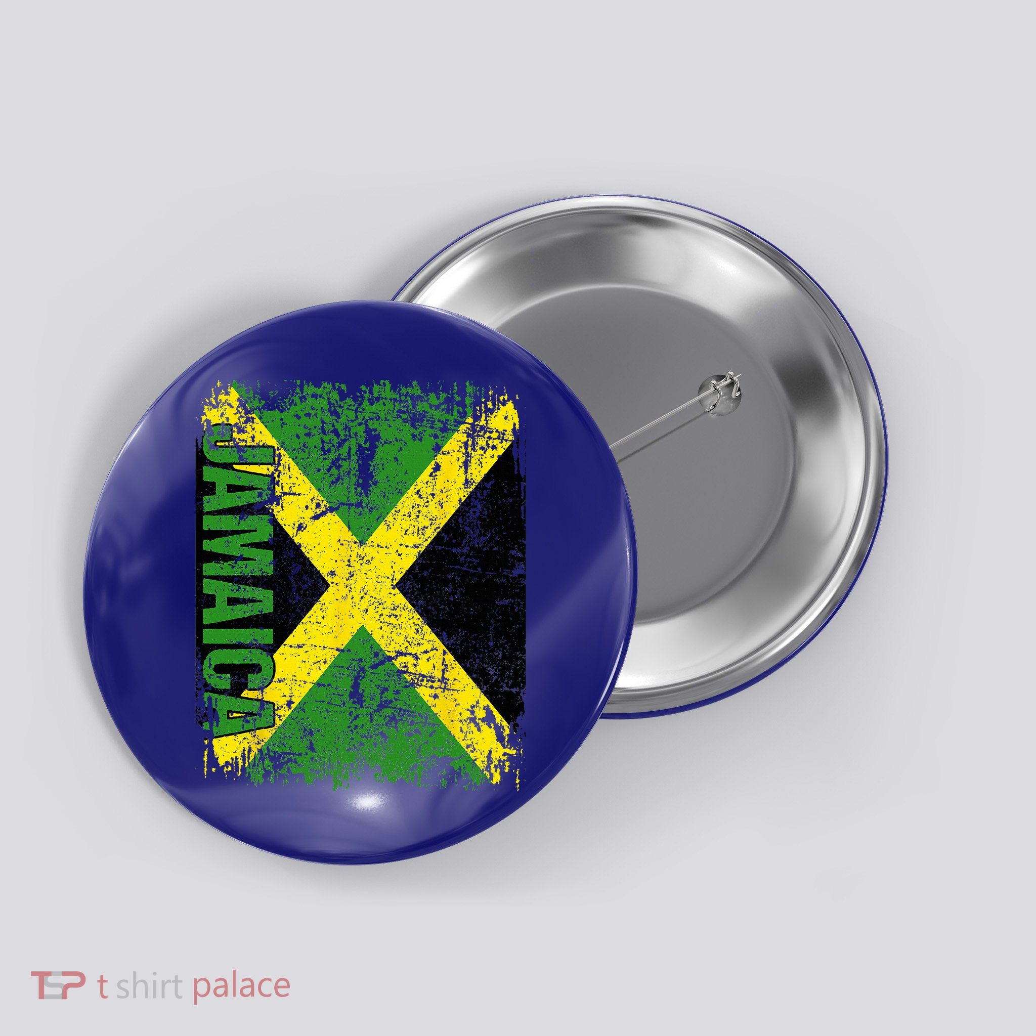 JAMAICA Flag Vintage Distressed JAMAICA Button