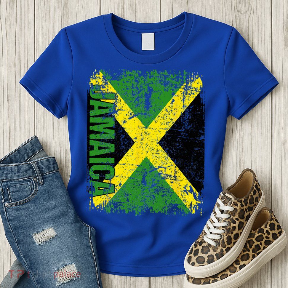 JAMAICA Flag Vintage Distressed JAMAICA Womens T-Shirt