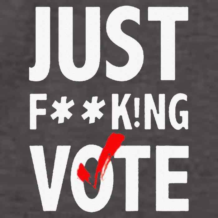 Just Fucking Vote Funny Sayings Vector Backpack