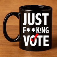 Just Fucking Vote 11oz C Handle Ceramic Mug