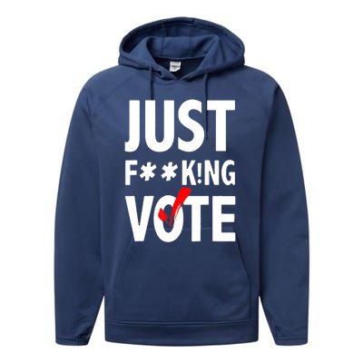 Just Fucking Vote Performance Fleece Hoodie