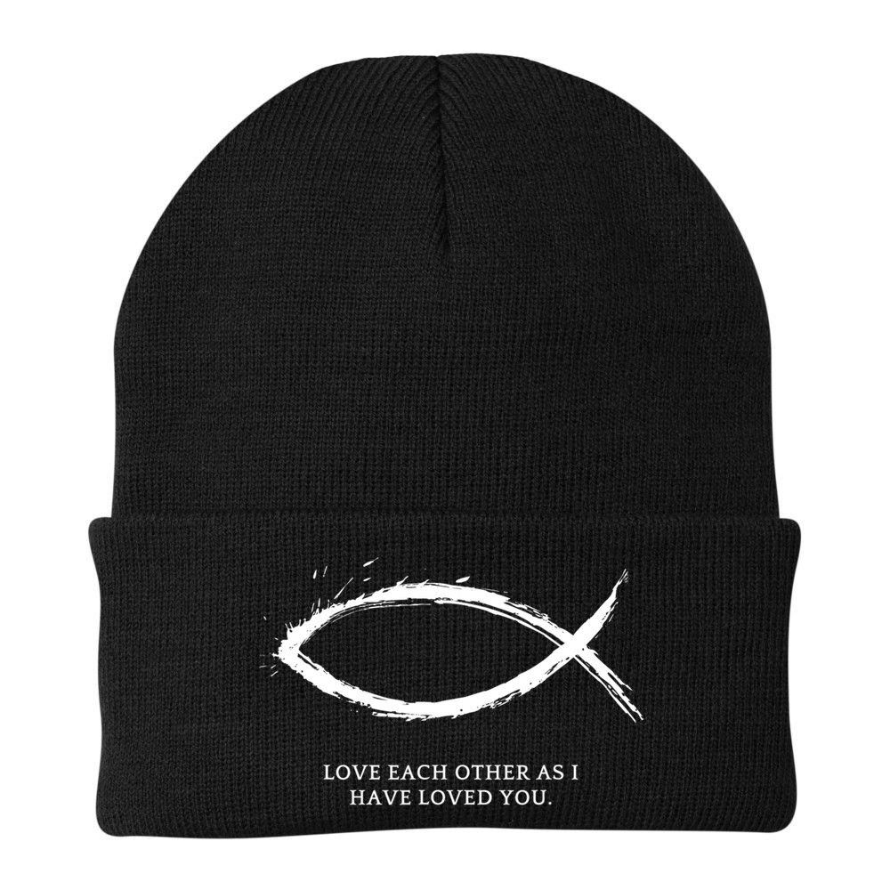 Jesus, Fish With Bible Quotes For Christians Beanie