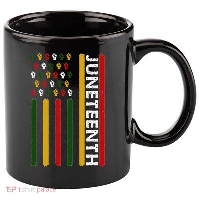 Juneteenth Flag With Fists 11oz C Handle Ceramic Mug