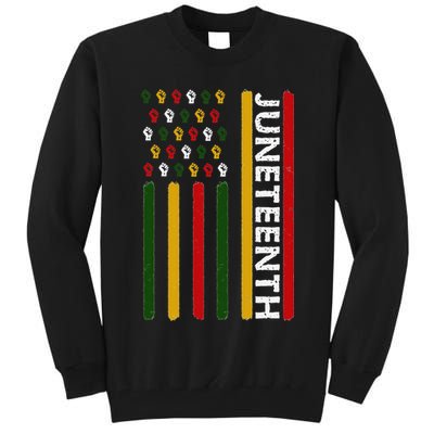 Juneteenth Flag With Fists Tall Sweatshirt