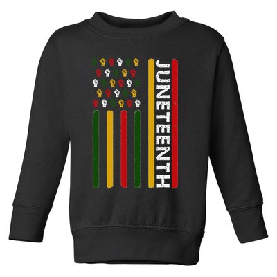 Juneteenth Flag With Fists Toddler Sweatshirt