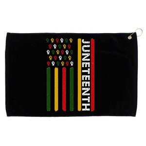 Juneteenth Flag With Fists Grommeted Golf Towel