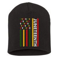Juneteenth Flag With Fists Short Acrylic Beanie