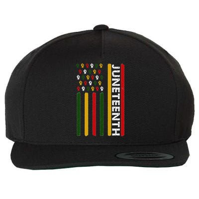 Juneteenth Flag With Fists Wool Snapback Cap