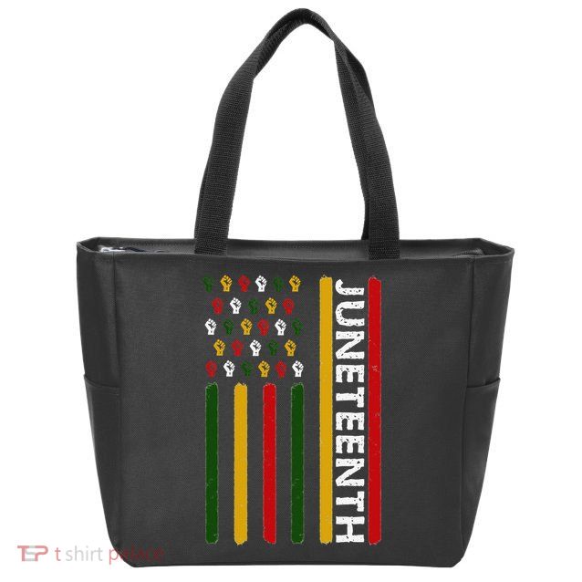 Juneteenth Flag With Fists Zip Tote Bag