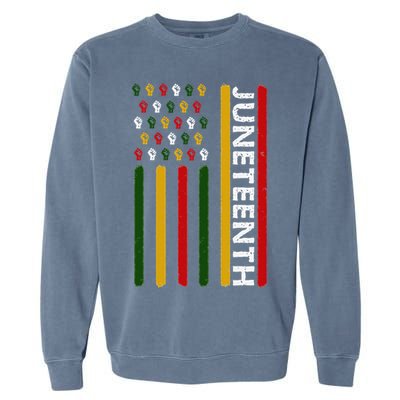 Juneteenth Flag With Fists Garment-Dyed Sweatshirt