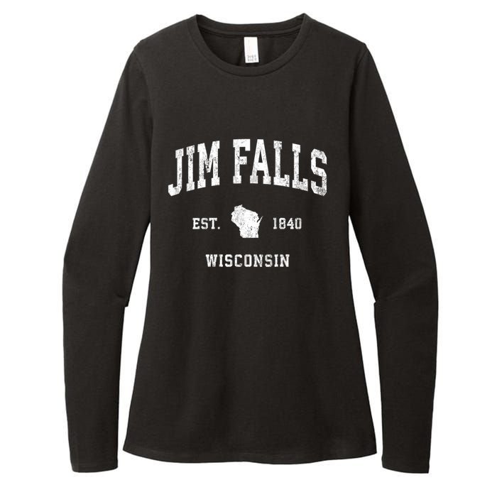 Jim Falls Wisconsin Wi Vintage Athletic Womens CVC Long Sleeve Shirt