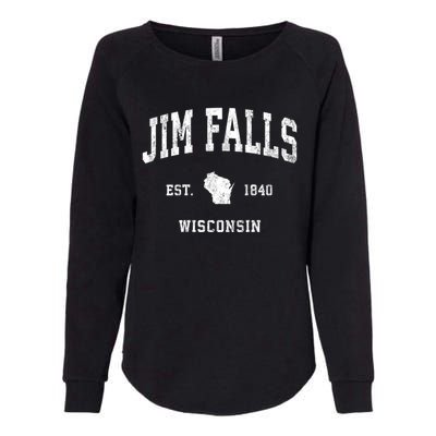 Jim Falls Wisconsin Wi Vintage Athletic Womens California Wash Sweatshirt