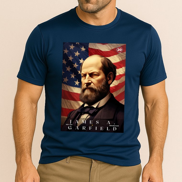 James Garfield 20th President Of The United States Portrait Cooling Performance Crew T-Shirt