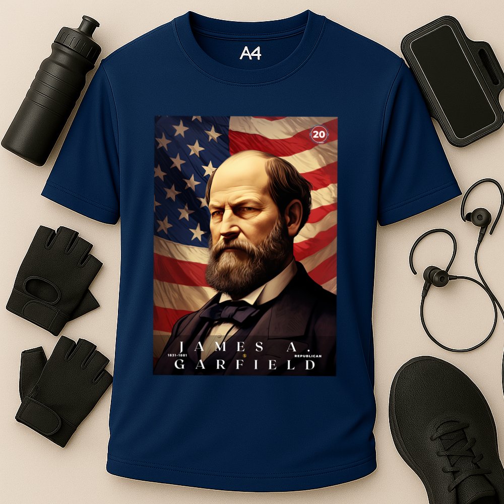 James Garfield 20th President Of The United States Portrait Cooling Performance Crew T-Shirt