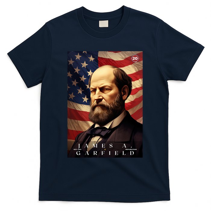James Garfield 20th President Of The United States Portrait T-Shirt