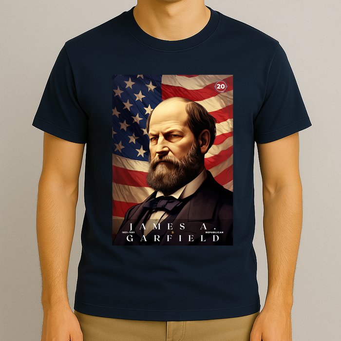 James Garfield 20th President Of The United States Portrait T-Shirt