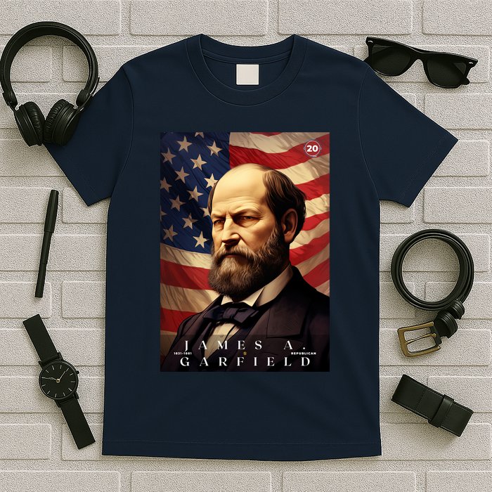 James Garfield 20th President Of The United States Portrait T-Shirt