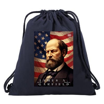 James Garfield 20th President Of The United States Portrait Drawstring Bag