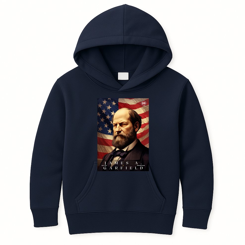 James Garfield 20th President Of The United States Portrait Kids Hoodie