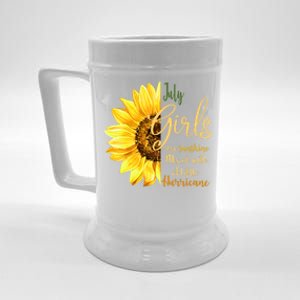 July Girls Are Sunshine Mixed Little Hurricane Sunflower Gift Beer Stein