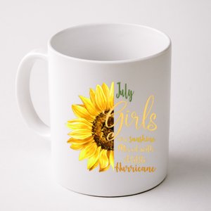 July Girls Are Sunshine Mixed Little Hurricane Sunflower Gift Coffee Mug