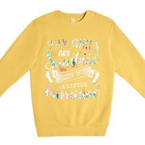 July Girls Are Sunshine Mixed Little Hurricane Gift Premium Crewneck Sweatshirt