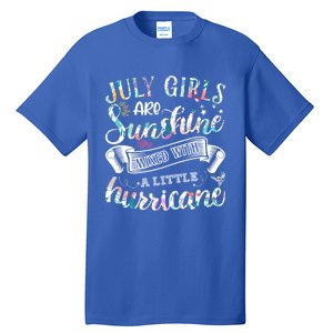 July Girls Are Sunshine Mixed Little Hurricane Gift Tall T-Shirt