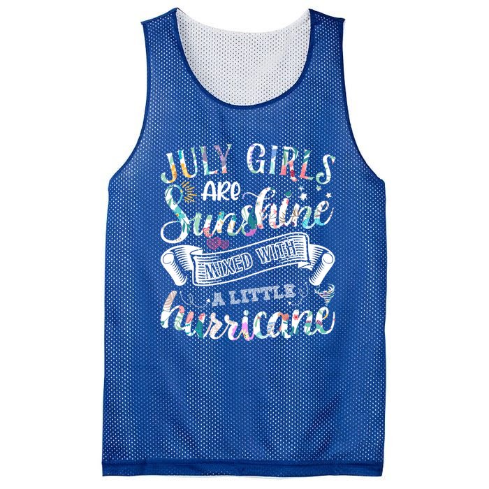 July Girls Are Sunshine Mixed Little Hurricane Gift Mesh Reversible Basketball Jersey Tank