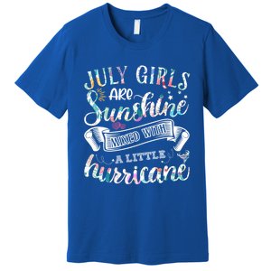 July Girls Are Sunshine Mixed Little Hurricane Gift Premium T-Shirt