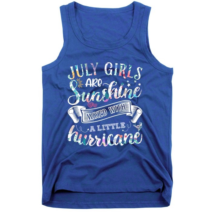 July Girls Are Sunshine Mixed Little Hurricane Gift Tank Top