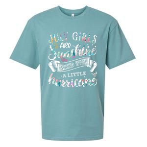 July Girls Are Sunshine Mixed Little Hurricane Gift Sueded Cloud Jersey T-Shirt