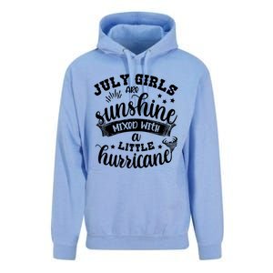 July Girls Are Sunshine Mixed Little Hurricane Great Gift Unisex Surf Hoodie