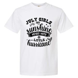 July Girls Are Sunshine Mixed Little Hurricane Great Gift Garment-Dyed Heavyweight T-Shirt