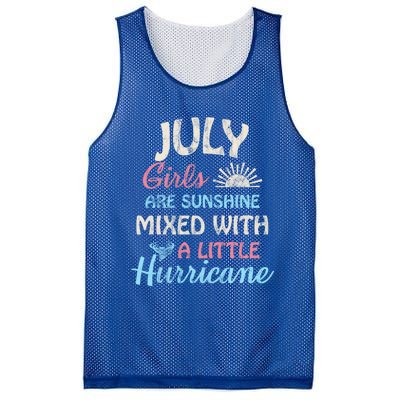 July Girls Are Sunshine Mixed With A Little Hurricane Gift Mesh Reversible Basketball Jersey Tank